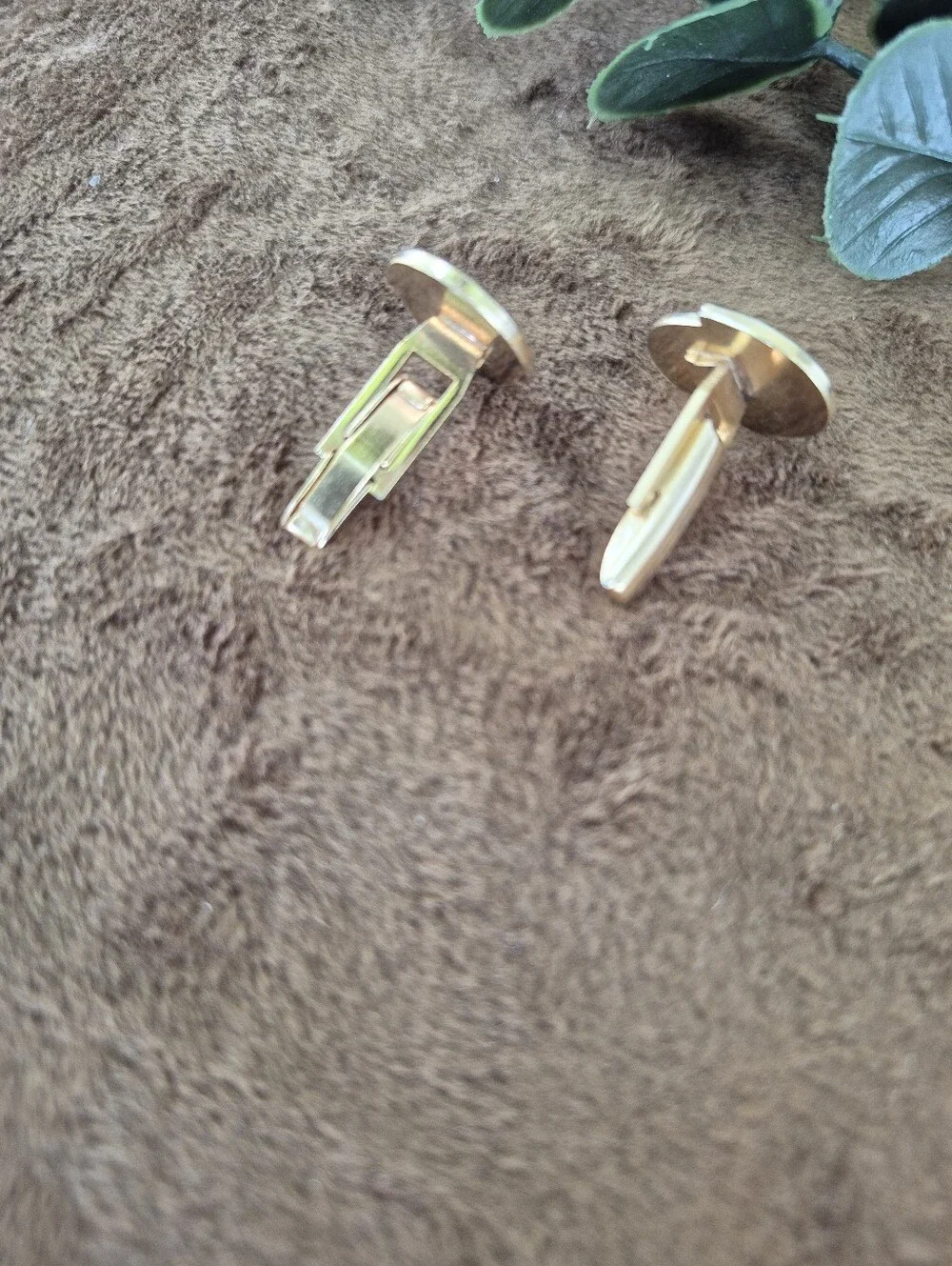 Gold and White Oval Monogram Cuff Links - Classic Men's Accessory